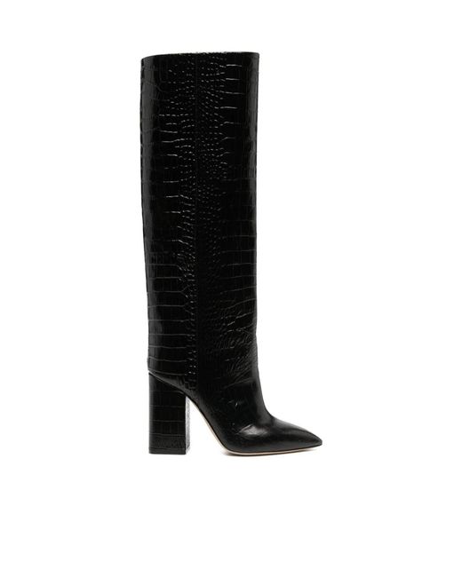 Paris Texas Black Thick-Heeled Boots