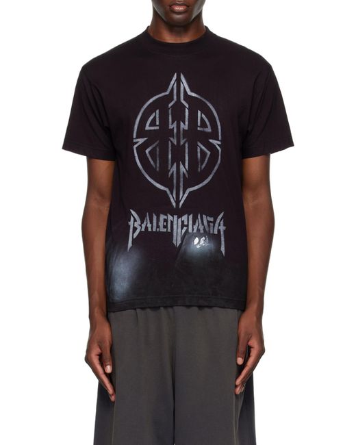 Balenciaga Black Bb Logo Printed Crewneck T-Shirt