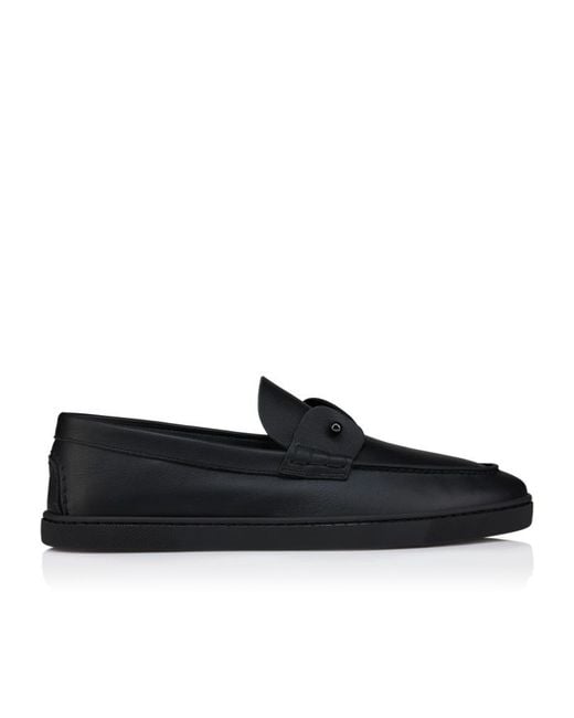 Christian Louboutin Black Slip-On Leather Loafers for men