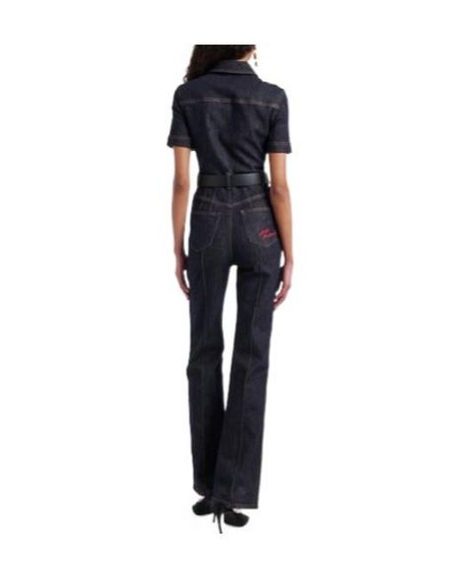 Self-Portrait Black Denim Overalls