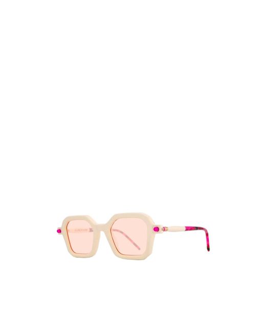 Kuboraum Pink Geometric Frame Sunglasses for men