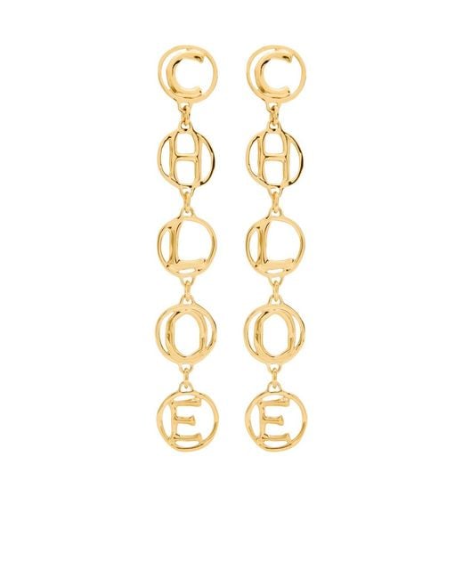 Chloé Metallic The Chloé Script Drop Earrings