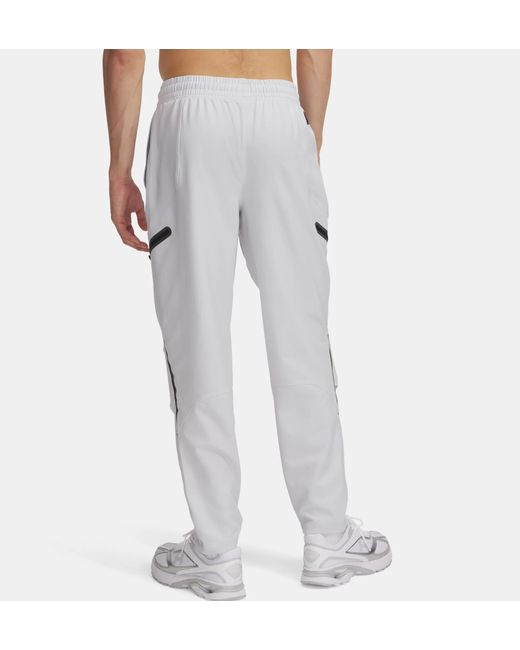 Under Armour Gray Panelled Zip-Pocket Track Pants for men