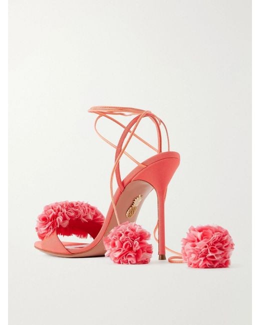 Aquazzura Red Strappy High-Heeled Sandals