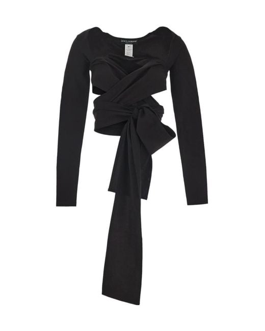 Dolce & Gabbana Black Kim Jersey Milano Long-Sleeved Top