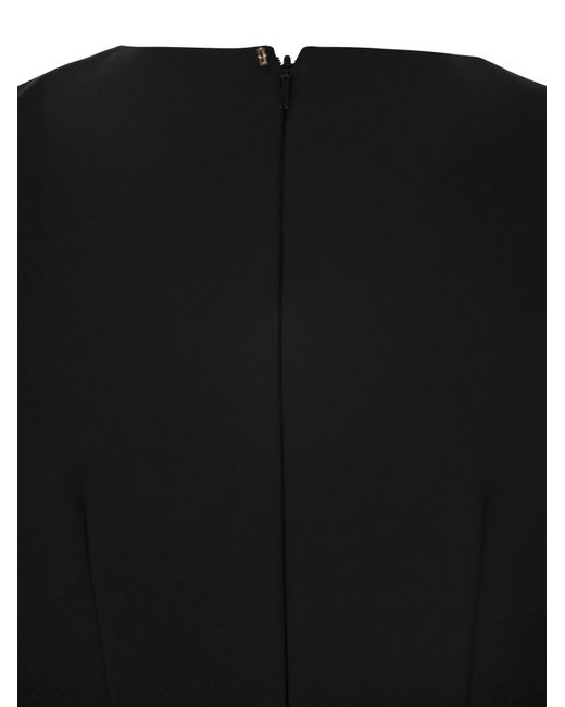 Sportmax Black Crewneck Short-Sleeved Dress