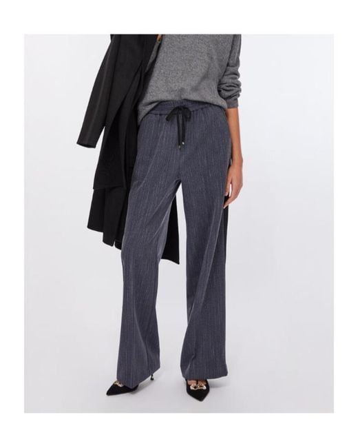 Liu Jo Blue Pinstripe Flannel Trousers