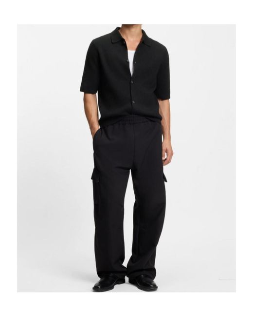 Boss Black Regular-Fit Shirt With Ribbed Structure for men