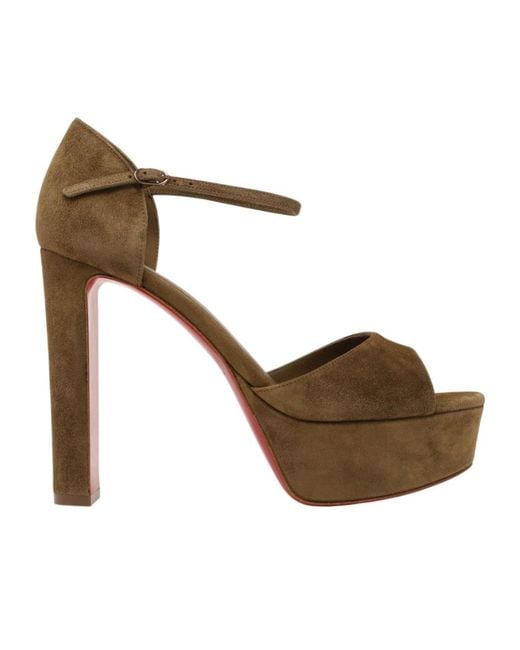 Christian Louboutin Metallic Ankle-Strap Platform Sandals