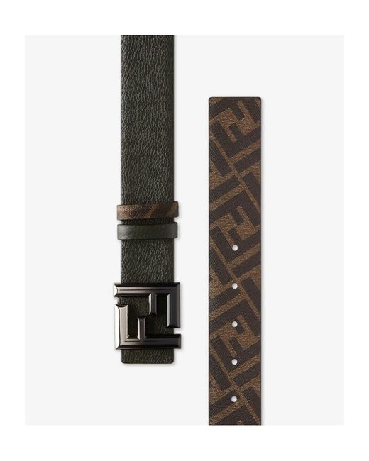 Fendi White Ff Buckle Reversibnle Belt for men