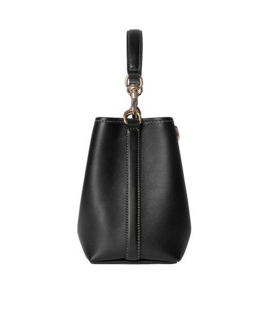 Gucci Black Gg Emblem Small Bucket Bag, Leather