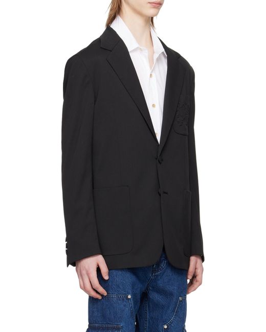 Palm Angels Black Single-Breasted Tailored Blazer for men