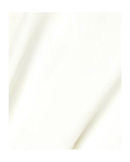 Monique Lhuillier White Feather And Tulle-Trimmed Silk-Crepe Gown