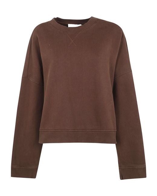 Entire studios Brown Long-Sleeve Cotton Sweatshirt
