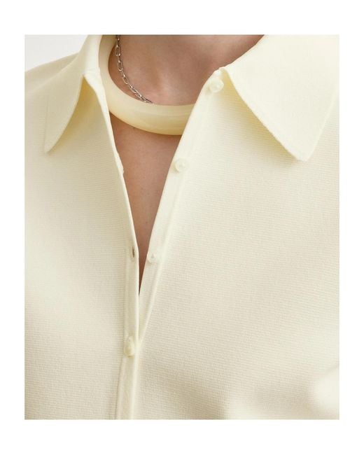 Totême White Compact-Knit Buttoned Cardigan