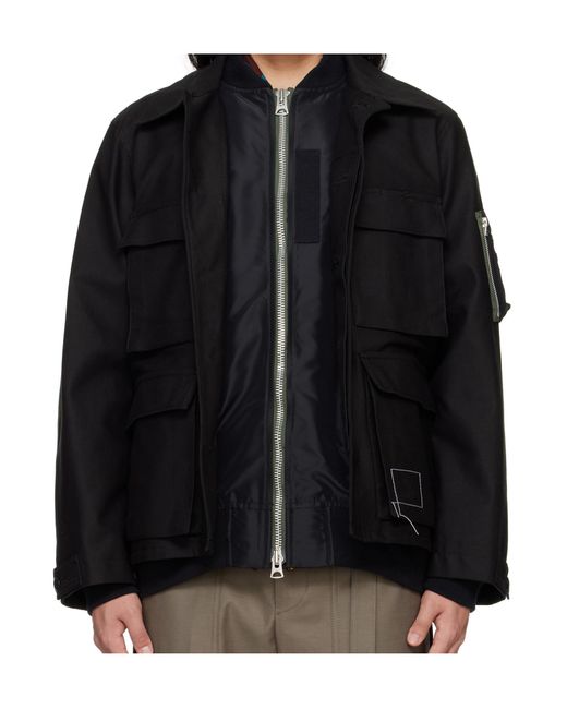 Sacai Black X Wtaps Casual Jacket for men