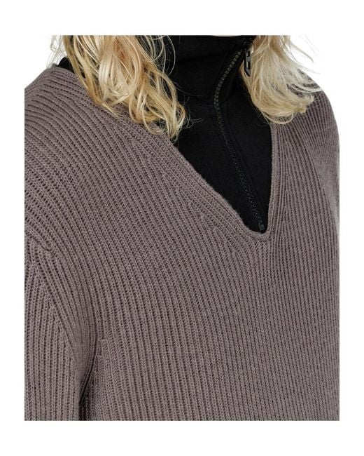 DIESEL Gray Layered Neckline Half-Zip Jumper for men