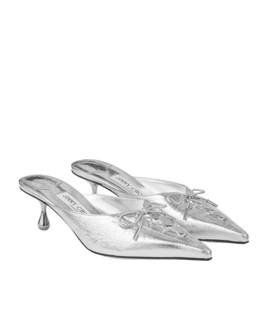 Jimmy Choo White Scarlett Mules