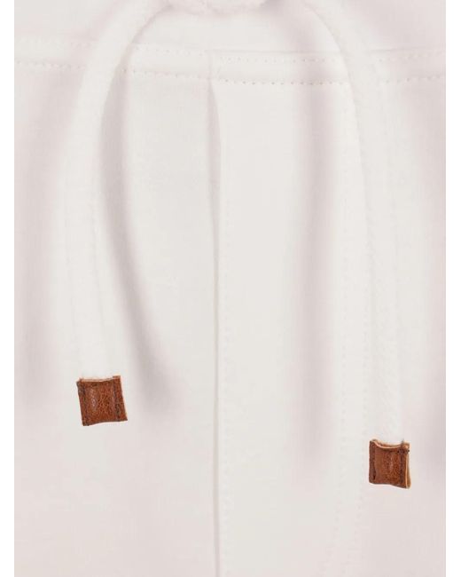 Brunello Cucinelli White Drawstring Terry Sweatpants for men