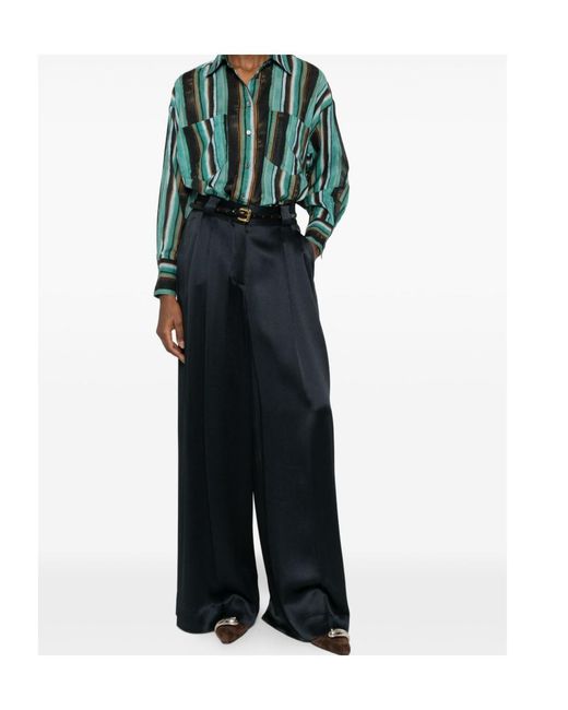 Blazé Milano Blue Satin Pants