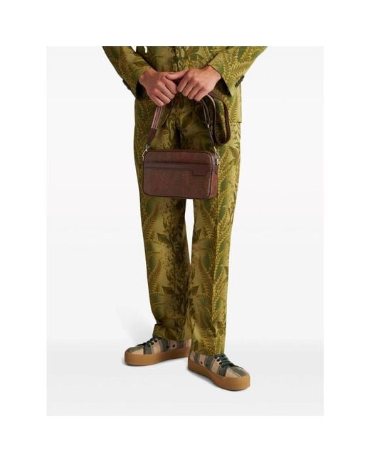 Etro Brown Printed Belt Bag for men