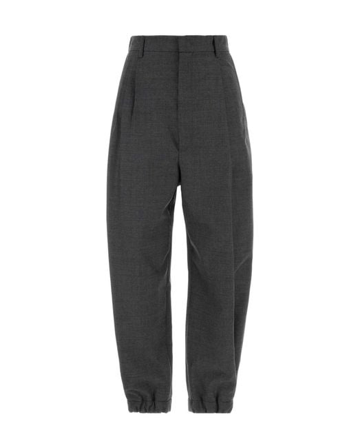 Moschino Gray Wide-Leg Casual Trousers