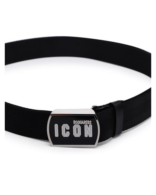 DSquared² White Logo Buckle Belt for men