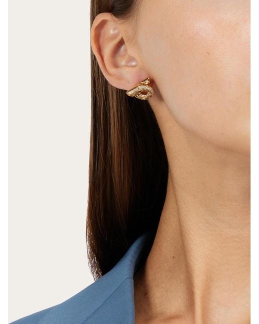 Ferragamo Metallic Ferragamo Gancini Embellished Earrings