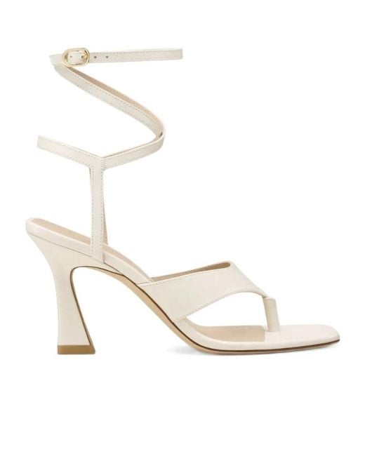 Stuart Weitzman White Vinnie Wrap Thong 85