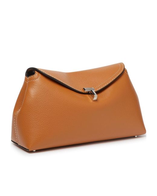 Totême Brown T-Lock Logo Shoulder Bag