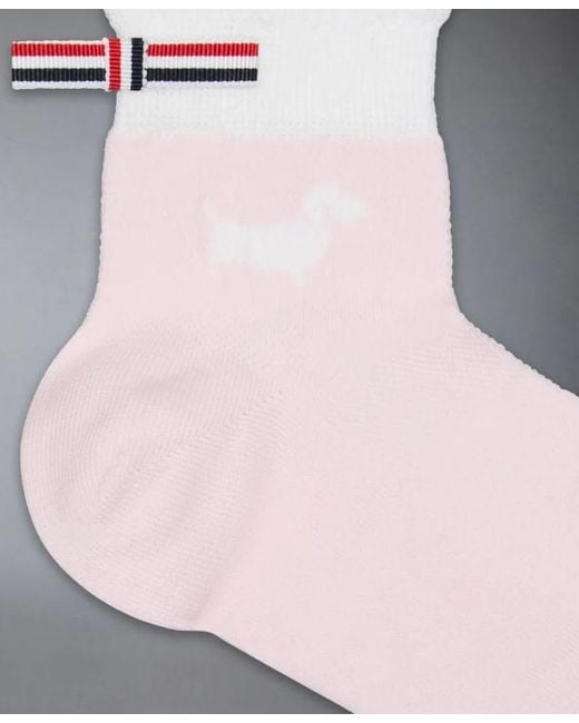 Thom Browne Pink Pointelle Hector Socks