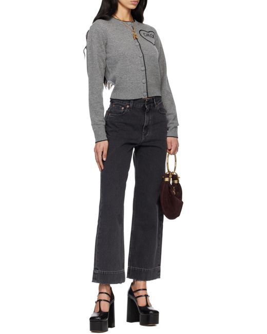 Chloé Blue Chloé High-Waisted Cropped Jeans