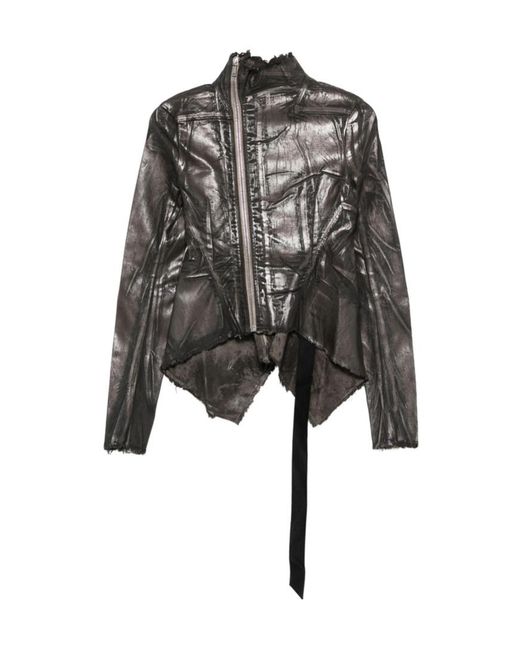 Rick Owens Black High-Neck Zipped Jacket