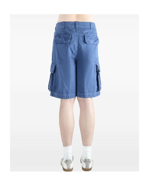 ERL Blue Belt-Loop Pocket Shorts for men