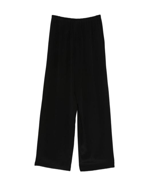 Alysi Black Elastic Waist Casual Pants