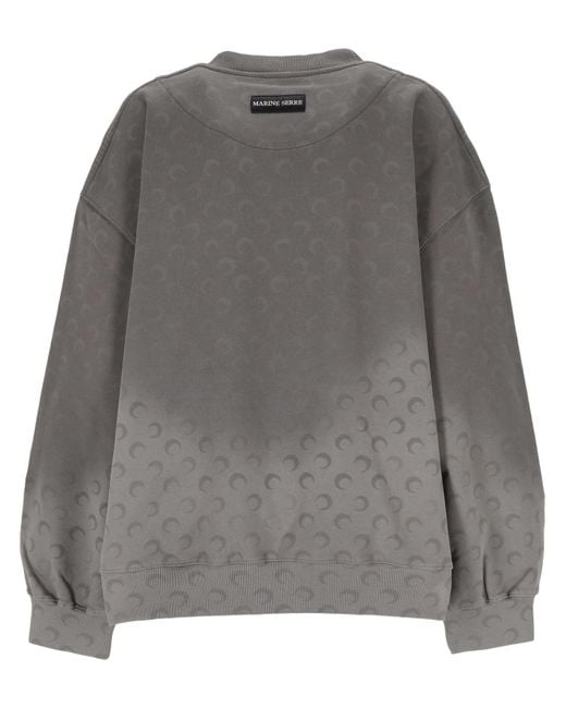 MARINE SERRE Gray Ombré-Effect Crew-Neck Sweatshirt for men