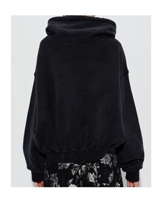 R13 Blue Cropped Cotton Hoodie