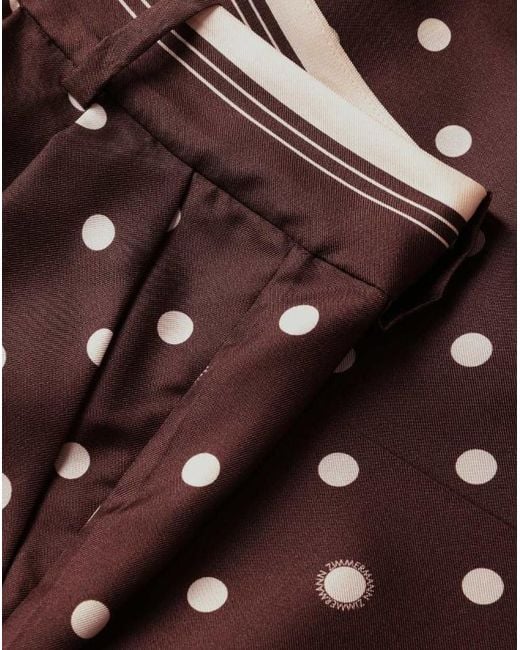 Zimmermann Purple Polka Dot Straight Leg Pants