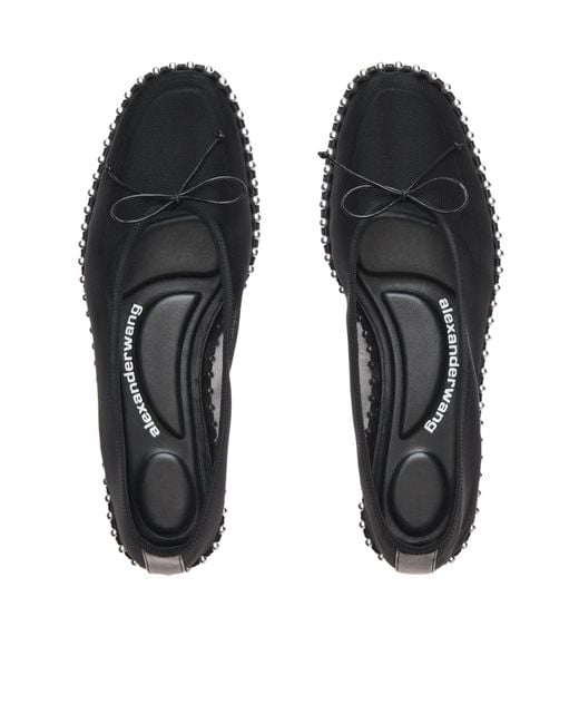 Alexander Wang Gray Studded Mesh Flat Shoes