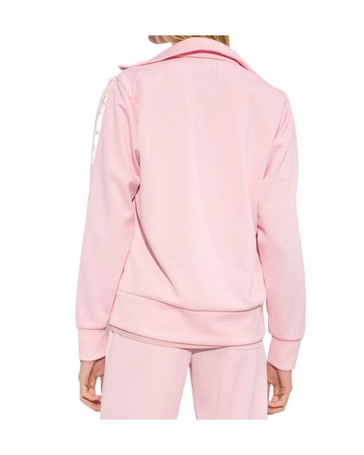 Golden Goose Deluxe Brand Pink Denise Star Collection Zipped Sweatshirt With Strip And Contrasting Stars