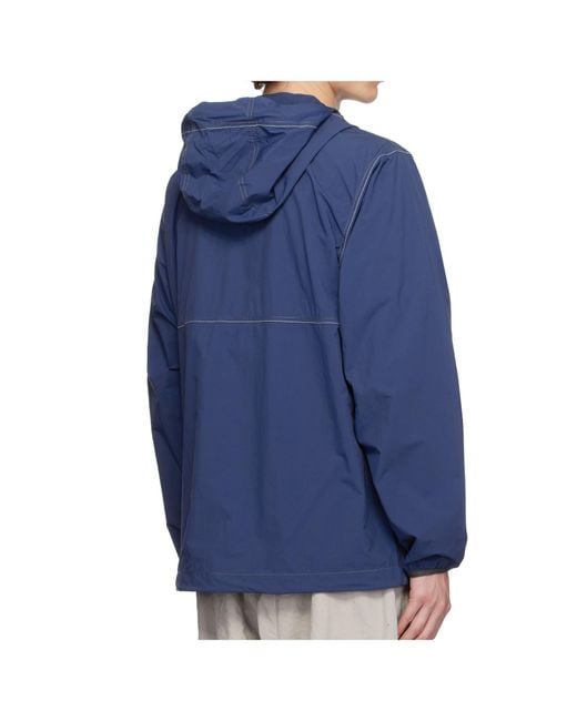 And Wander Blue X Gramicci Brushed Nylon Jacket for men