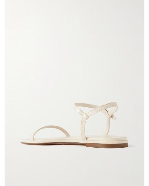 Aeyde White Solid Color Leather Sandals