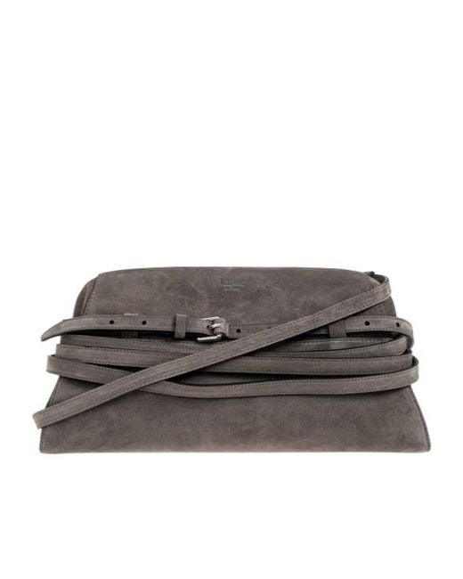 Moschino Gray Logo Shoulder Bag