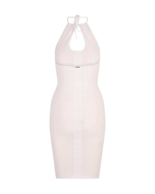 DSquared² White Halterneck Midi Dress