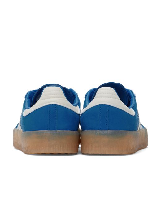 Adidas Originals Blue Samba Platform Low-Top Sneakers
