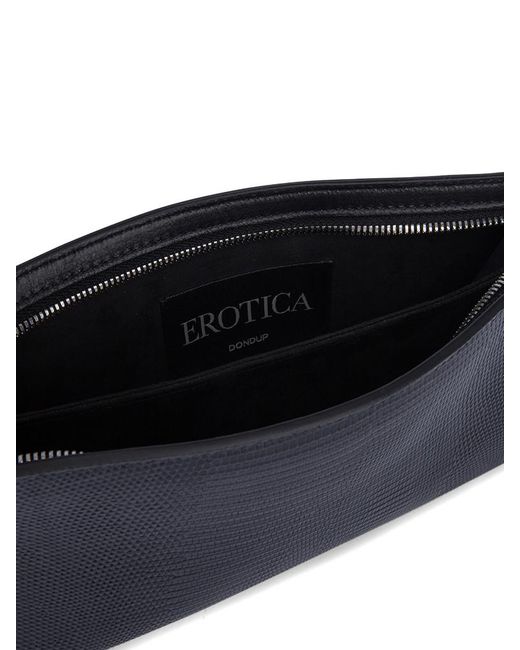 Dondup Black Lizard-Effect Tote Bag