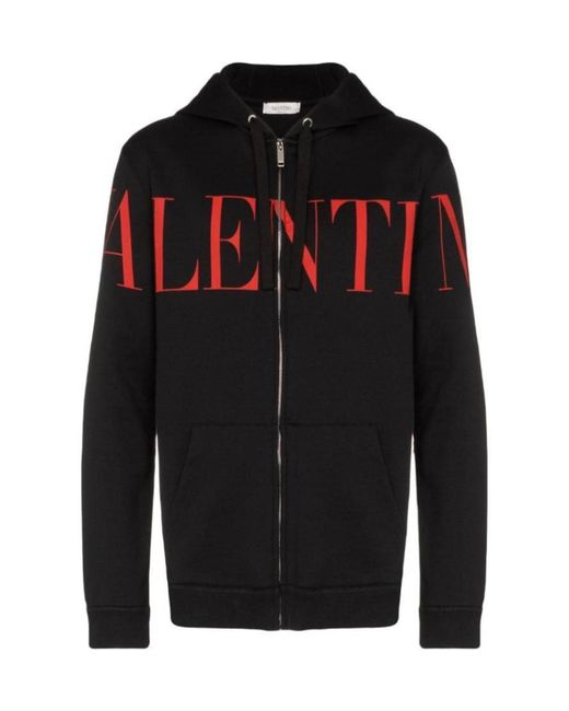 Valentino Black Logo Printed Casual Jacket for men