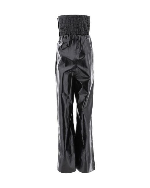Bottega Veneta Black Wide-Leg Leather Jumpsuit