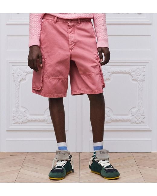 Dior Homme Logo Embroidered Cargo Bermuda Shorts for men