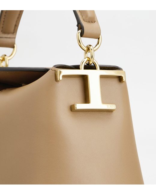 Tod's Natural T Case Mini Leather Tote Bag